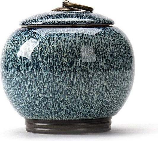 Luxe urn 890ML keramiek blauw